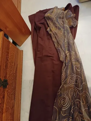 Cortina salón marrón opaca regalo visillo