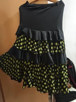 FaldaSevillanas Lunares Negro y Verde