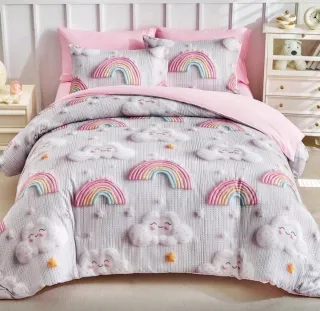 Funda Nórdica 3D Nubes y Arcoíris