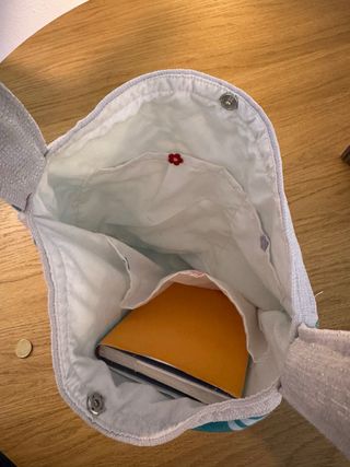 Bolso artesanal de telas hecho a mano