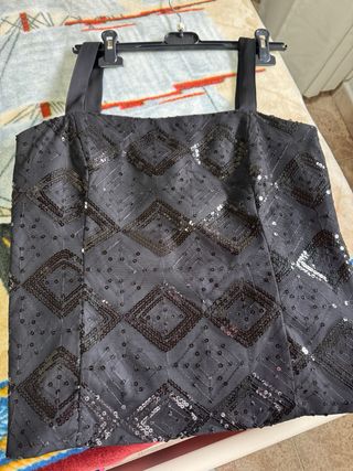 Top elegante cerimonia paillettes tg 50