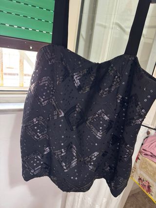 Top elegante cerimonia paillettes tg 50