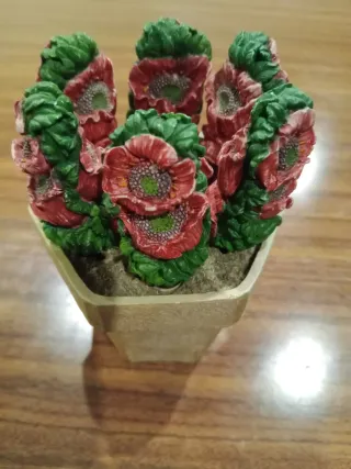 Conjunto 6 Garfos Sobremesa Flor Vermelha