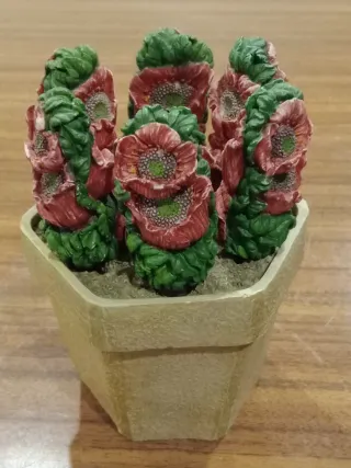 Conjunto 6 Garfos Sobremesa Flor Vermelha