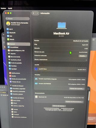 MacBook Air M2 Plata PANTALLA ROTA