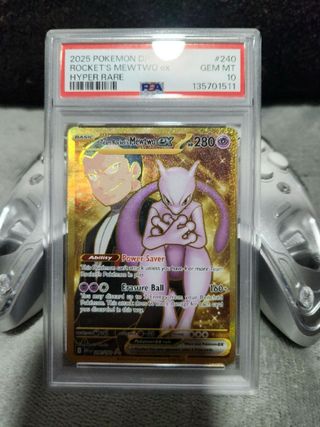 Carta Pokémon Mewtwo ex Team Rocket #240 PSA 10