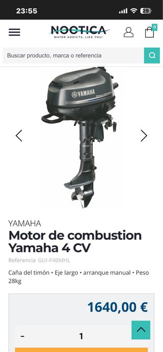 Fueraborda Yamaha 4CV 4T Eje Corto