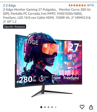 Monitor Curvo Gaming Z Z-Edge 27 240Hz