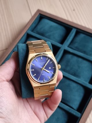 Reloj Tissot PRX Dorado Esfera Azul