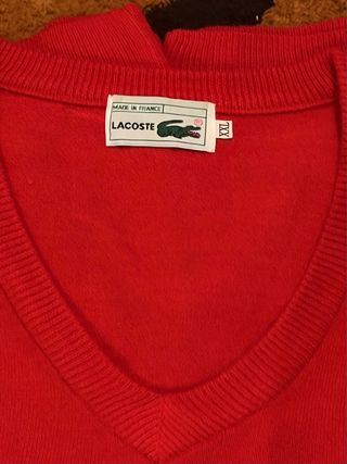 Jersey Lacoste VINTAGE Rojo Talla L