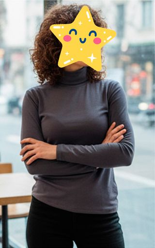 Camiseta de cuello alto - morado grisáceo