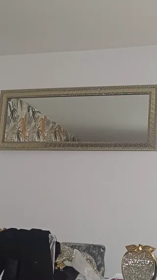 Espejo decorativo dorado y plateado