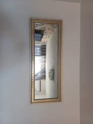 Espejo decorativo dorado y plateado