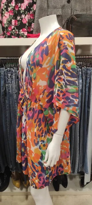 Kimono estampado animal multicolor