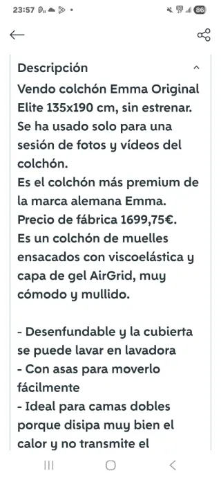 Colchón Emma Elite-Visco 135x190