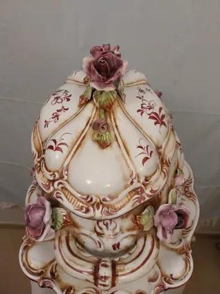 SOPERA,BANDEJA PORCELANA.CAPODIMONTE VINTAG.FUENTE