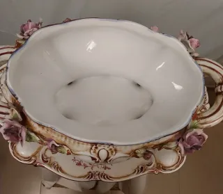 SOPERA,BANDEJA PORCELANA.CAPODIMONTE VINTAG.FUENTE