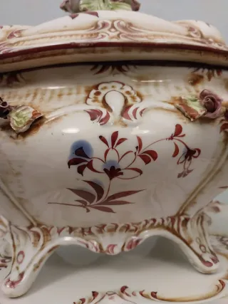 SOPERA,BANDEJA PORCELANA.CAPODIMONTE VINTAG.FUENTE