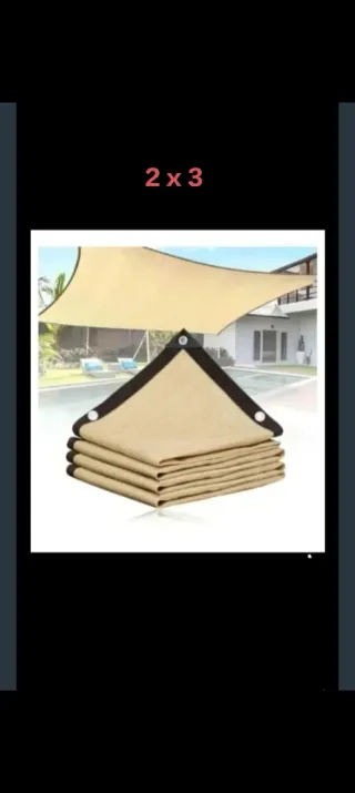 Toldo exterior beige y marrón