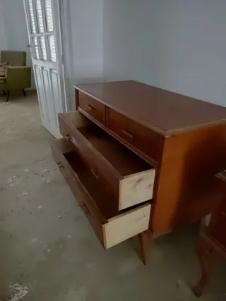 Tocador mueble espejo retro vintage de madera