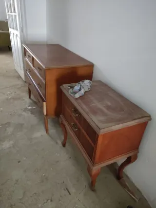 Tocador mueble espejo retro vintage de madera