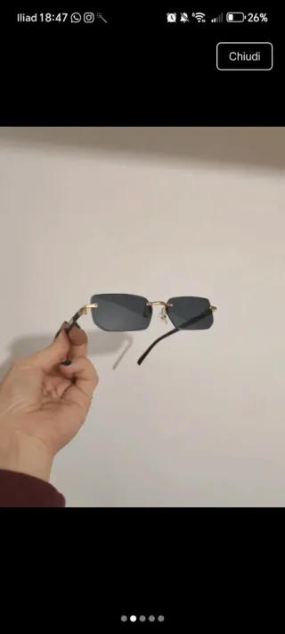 Occhiali da sole rettangolari oro grigio