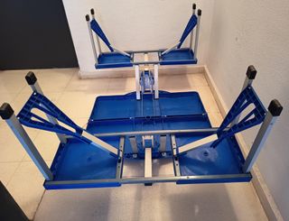 Mesa y 4 Sillas Plegables Azul