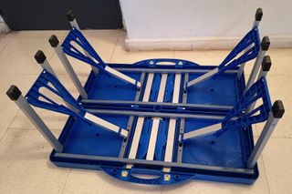 Mesa y 4 Sillas Plegables Azul