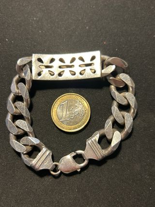 Pulsera Plata Eslabones Grandes con Circonitas.