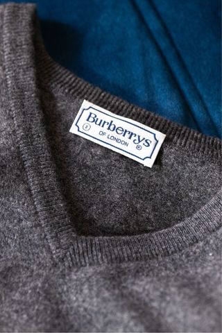 Chaleco de punto Burberry gris vintage