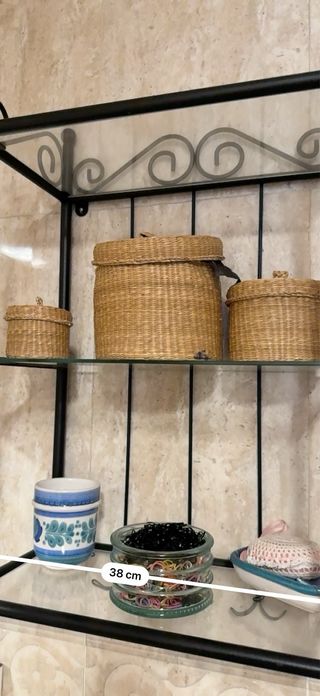 Estantería Ikea Negra y Cristal