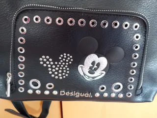 Mochila Desigual Mickey Negra y Plateada