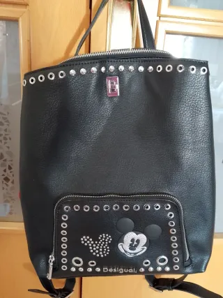 Mochila Desigual Mickey Negra y Plateada