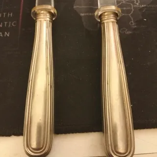 Posate per insalata con manico in argento 800