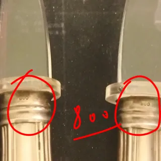 Posate per insalata con manico in argento 800