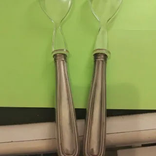 Posate per insalata con manico in argento 800