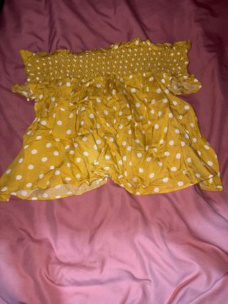 Top mujer amarillo lunares