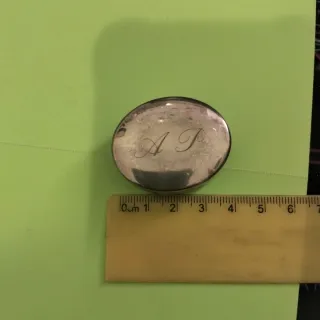 Scatola in argento 800 con iniziali