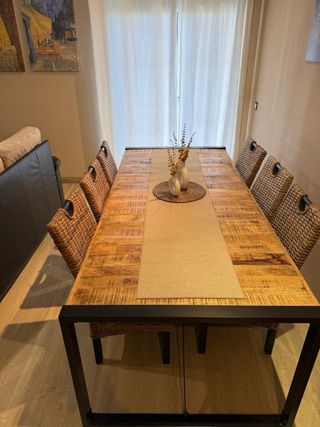 Mesa comedor industrial madera maciza mango 210cm