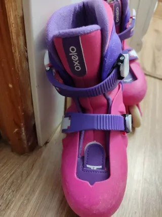 Patines en línea rosas y morados talla 30-32