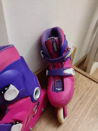 Patines en línea rosas y morados talla 30-32