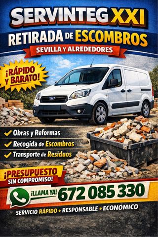 Retirada de escombros Sevilla rápido y barato