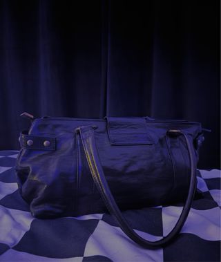 “Bolso piel auténtica Carla Sade vintage tachuelas