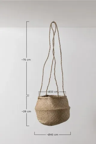 Cesto Colgante Mimbre Sklum