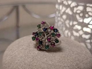 Anillo Vintage Piedras Preciosas