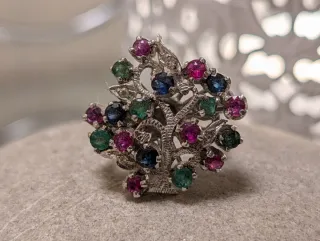 Anillo Vintage Piedras Preciosas