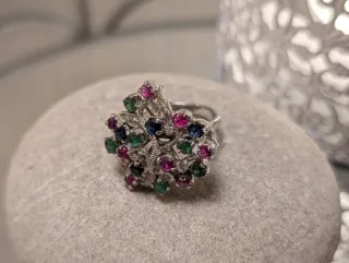 Anillo Vintage Piedras Preciosas