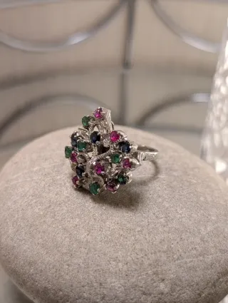 Anillo Vintage Piedras Preciosas