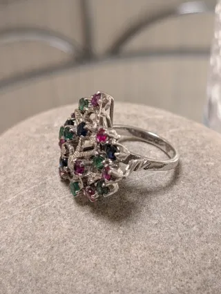 Anillo Vintage Piedras Preciosas