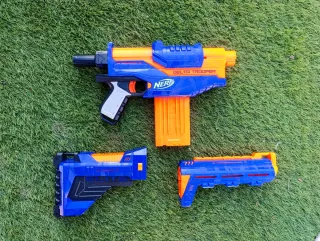 Pistola Nerf Delta Trooper Azul y Naranja